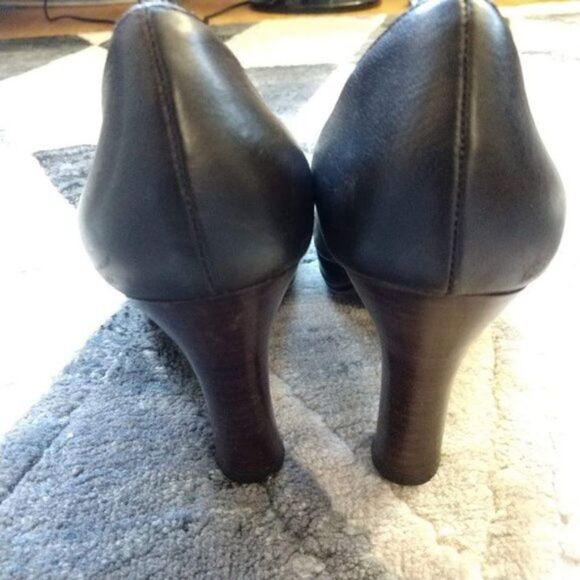 Kenneth Cole Reaction Leather Heels Peep Toe Brown Platform Size 8 - Picture 6 of 10